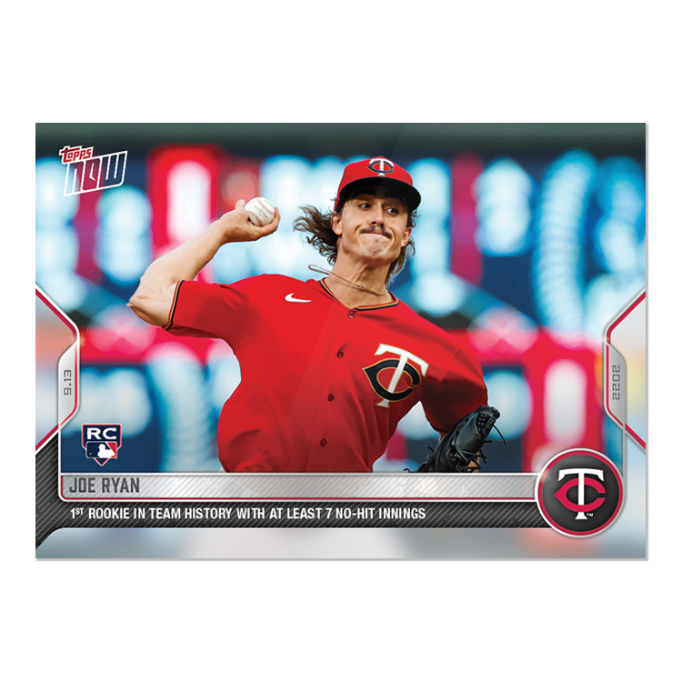 Joe Ryan - 2022 MLB Topps NOW® Card 896 - PR: 544