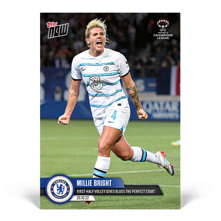 First-half volley gives the Blues a perfect start - UWCL Topps NOW® Card #6 - PR: 328