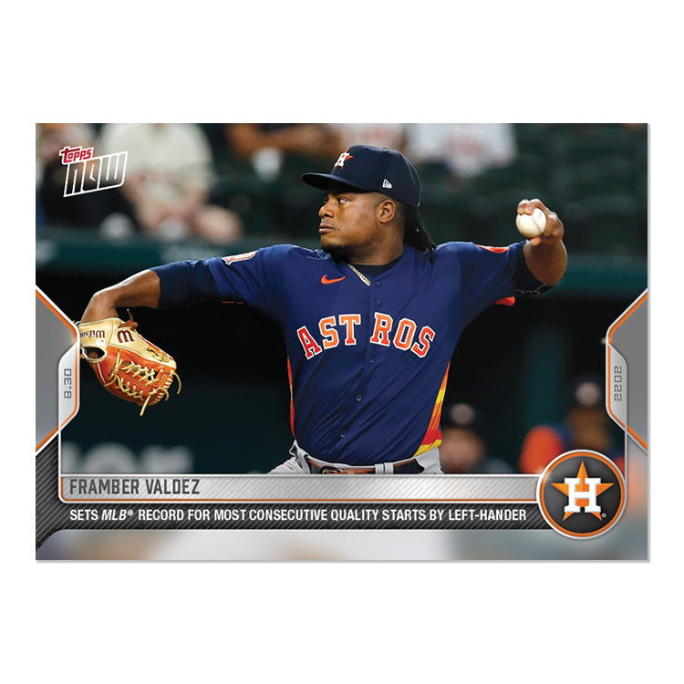Framber Valdez - 2022 MLB Topps NOW® Card 809 - PR: 273