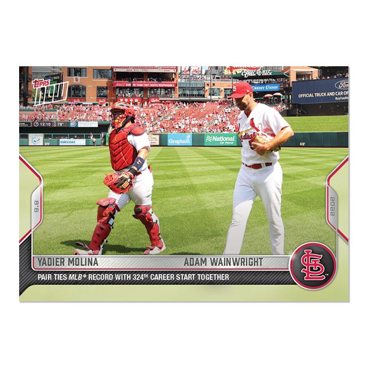 Adam Wainwright/Yadier Molina - 2022 MLB Topps NOW® Card 863 - PR: 1076