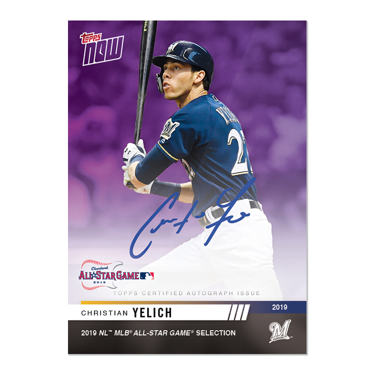 On-Card Autograph # to 25 - Christian Yelich - MLB Topps NOW® Card 1B