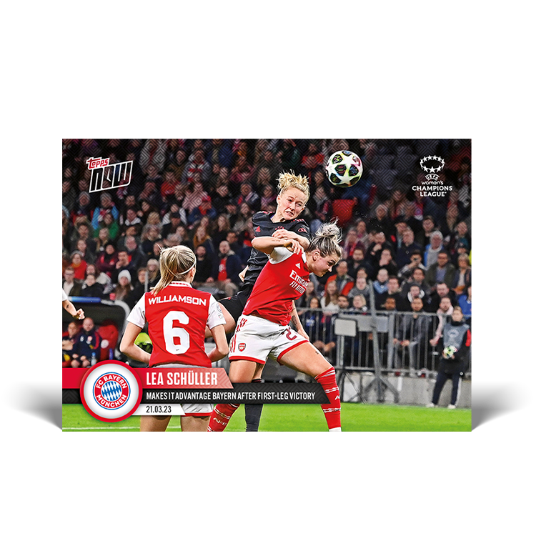 Makes it advantage Bayern after first-leg victory - UWCL Topps NOW® Card #14 - PR: 182