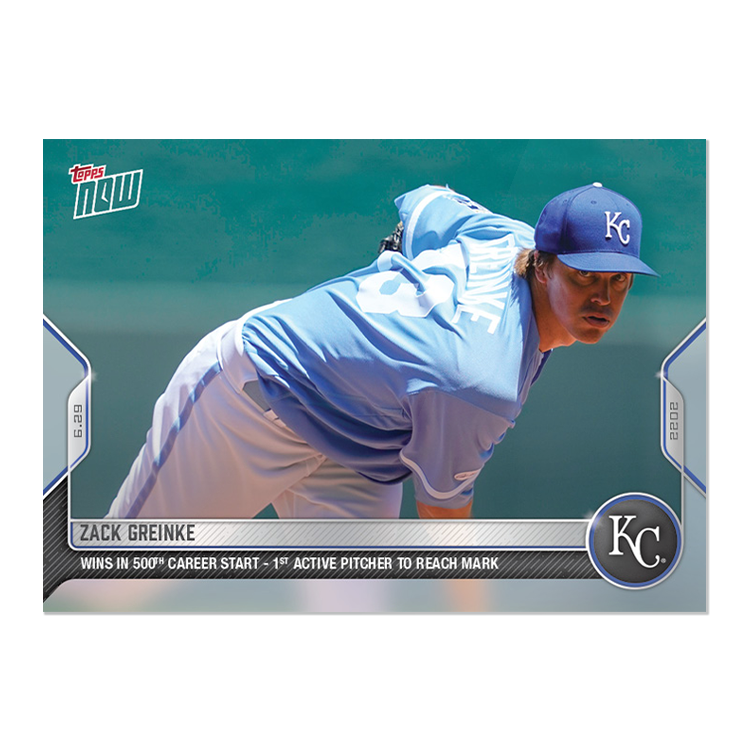 Zack Greinke - 2022 MLB Topps NOW® Card 431 - PR: 417