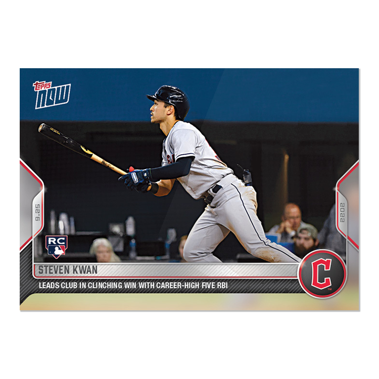 Steven Kwan - 2022 MLB Topps NOW® Card 958 - PR: 1037