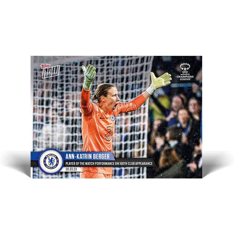 Player of the match performance on 100th club Appearance - UWCL Topps NOW® Card #18 - PR: 132