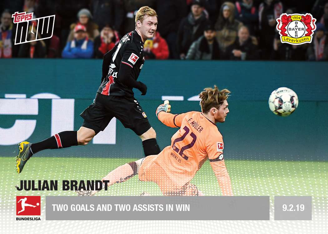 Two Goals and Two Assists in win - Bundesliga Topps NOW® Card 73 - Print Run: 35