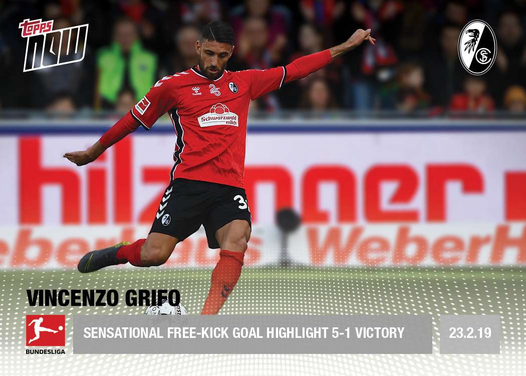 Sensational Free-Kick Goal highlight 5-1 victory- Bundesliga Topps NOW® Card 81 - Print Run: 34