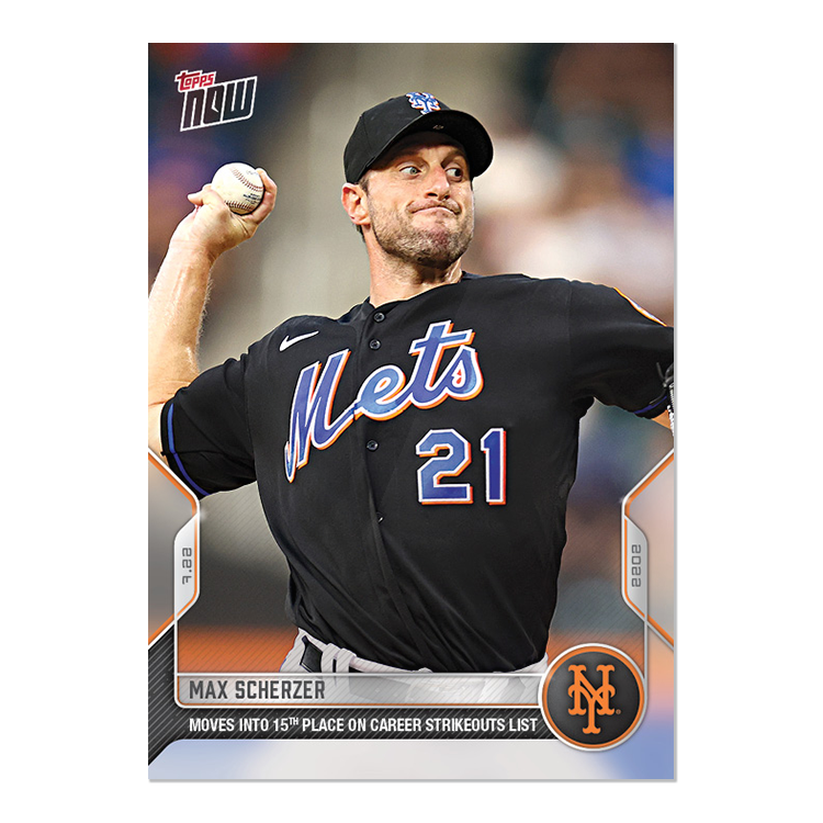 Max Scherzer - 2022 MLB Topps NOW® Card 580 - PR: 395