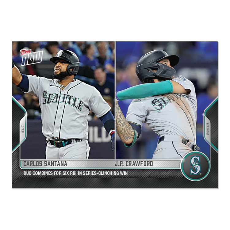 Carlos Santana/J.P. Crawford - 2022 MLB Topps NOW® Card 1045 - PR: 682