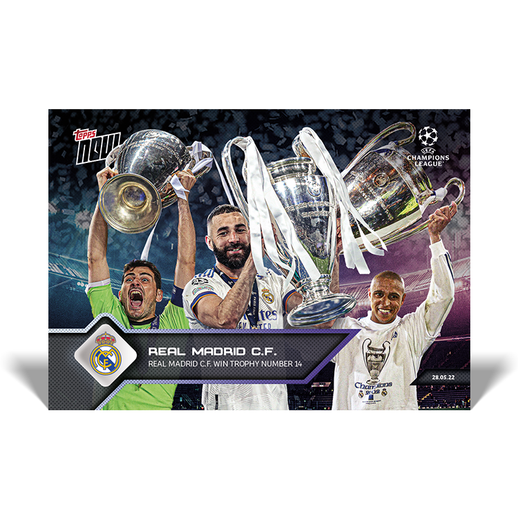Real Madrid C.F. win trophy number 14 - UCL Topps NOW® Card #162 - PR: 1483