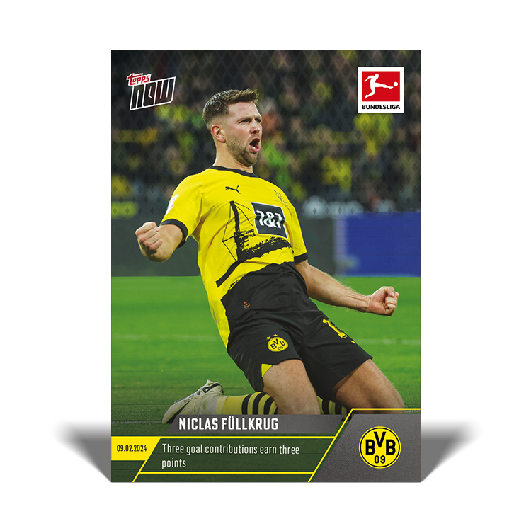 Niclas Füllkrug - Three goal contributions earn three points - Bundesliga Topps NOW® Card #115 - PR: 164
