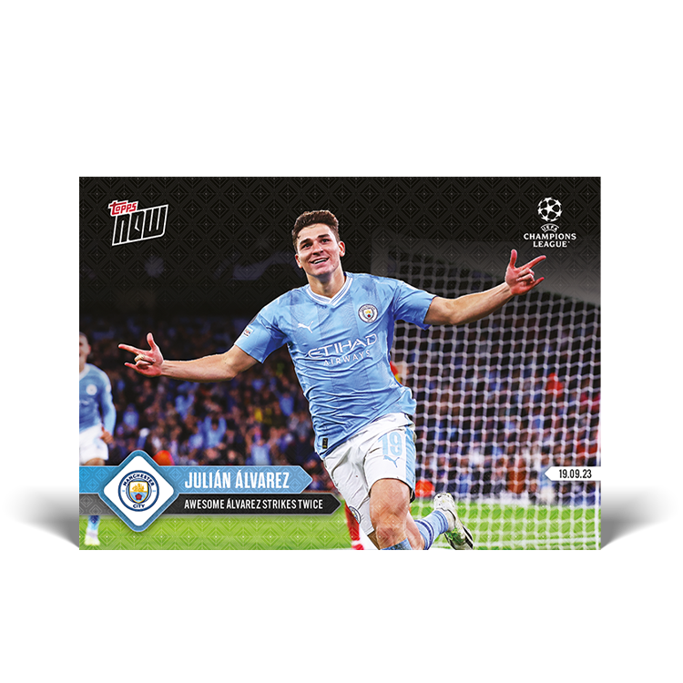 Julian Álvarez - Awesome Álvarez strikes twice - UCL Topps NOW® Card #14 - PR: 324