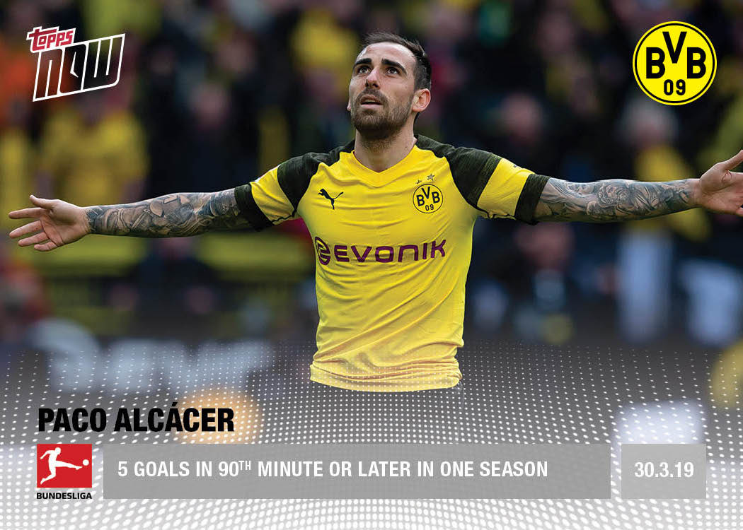 5 goals in 90th minute or later in one season - Bundesliga Topps NOW® Card 96 - Print Run: 47