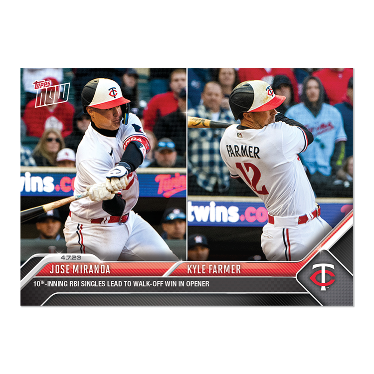 Jose Miranda/Kyle Farmer - 2023 MLB Topps NOW® Card 68 - PR: 337