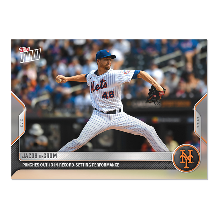 Jacob deGrom - 2022 MLB Topps NOW® Card 921 - PR: 645