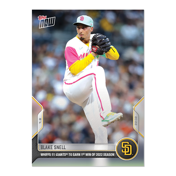 Blake Snell - 2022 MLB Topps NOW® Card 495 - PR: 204