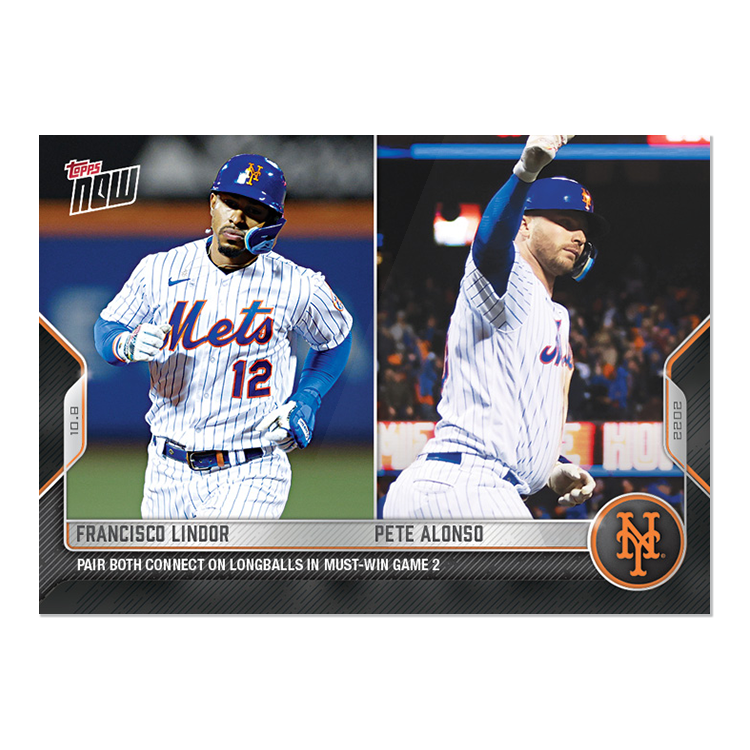Francisco Lindor/Pete Alonso - 2022 MLB Topps NOW® Card 1047 - PR: 533
