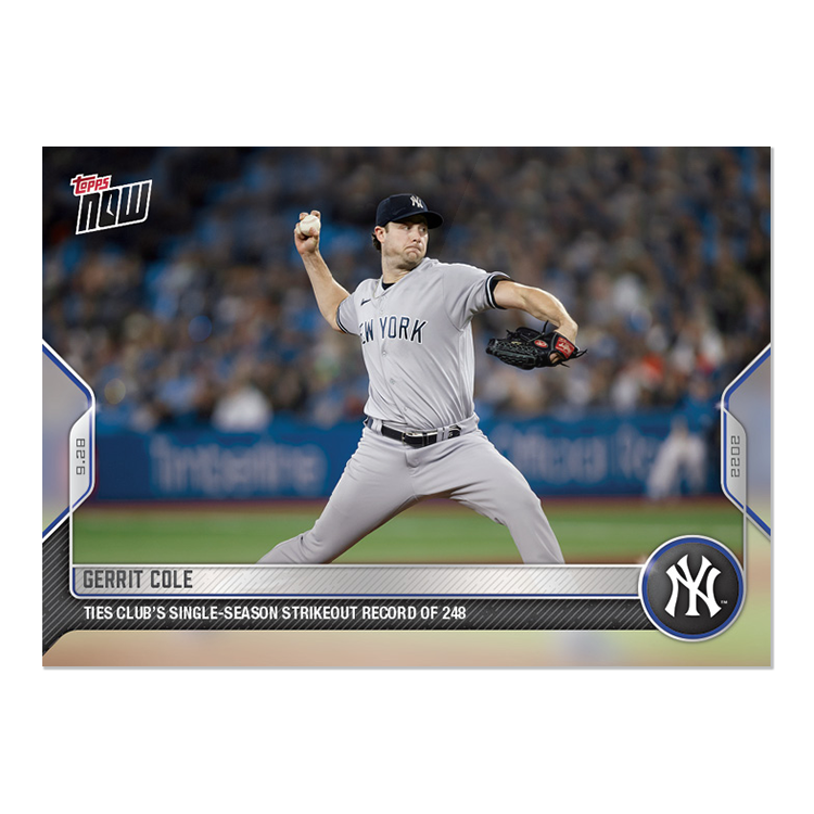Gerrit Cole - 2022 MLB Topps NOW® Card 977 - PR: 855