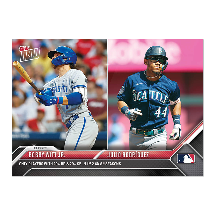 Bobby Witt Jr./Julio Rodríguez - 2023 MLB Topps NOW® Card 720 - PR: 3370