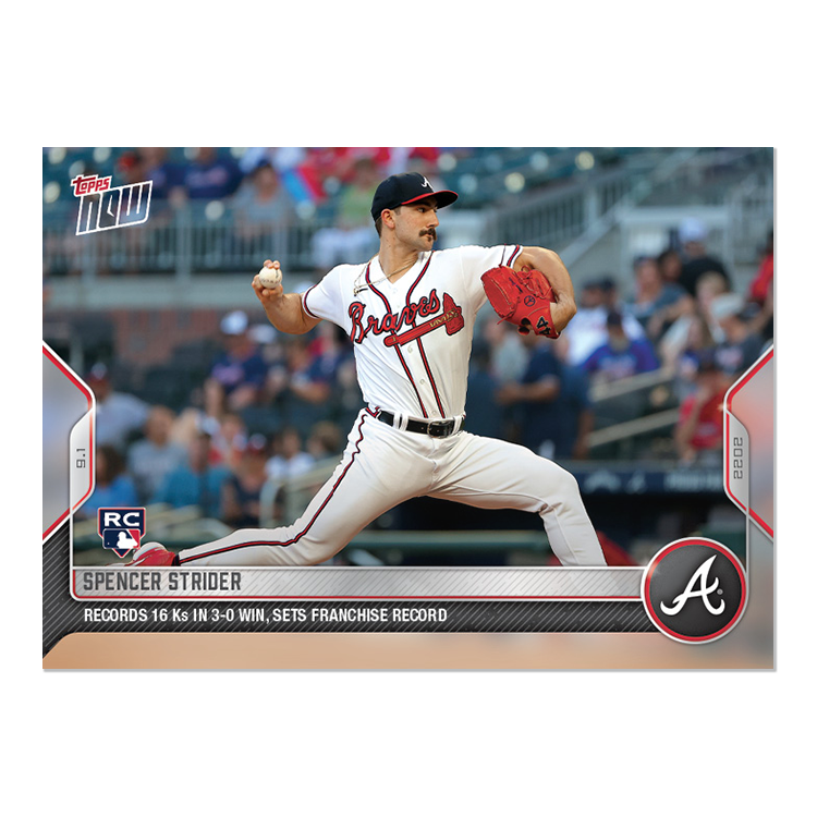 Spencer Strider - 2022 MLB Topps NOW® Card 825 - PR: 2875