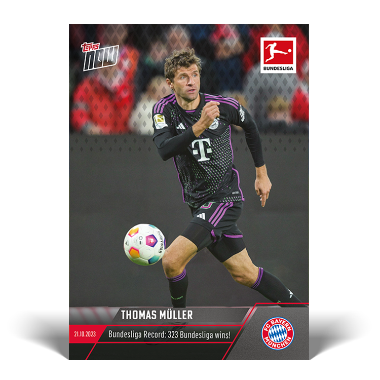 Thomas Müller - Bundesliga Record: 323 Bundesliga wins! - Bundesliga Topps NOW® Card #49 - PR: 486