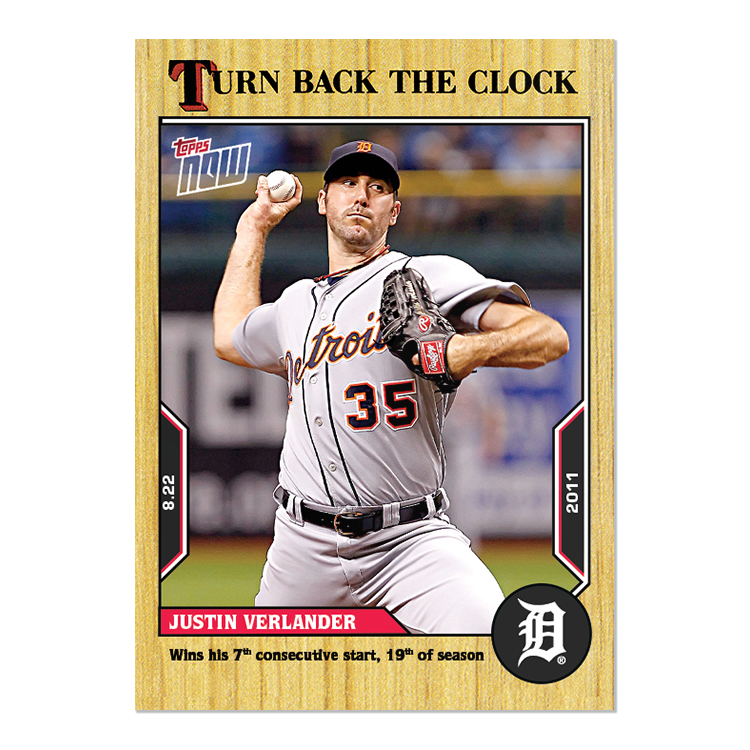 Justin Verlander - 2022 MLB Topps NOW® Turn Back The Clock - Card 145 - PR: 148