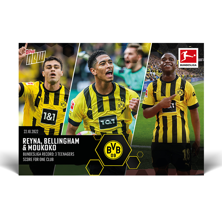 Bundesliga record: 3 teenagers score for one club - Bundesliga Topps NOW® Card #66 - PR: 1367