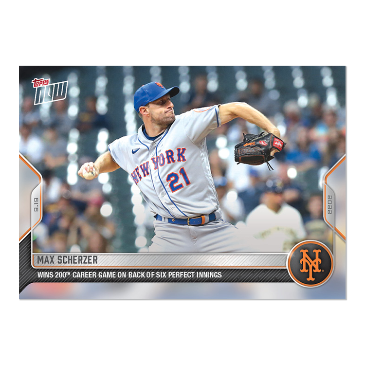Max Scherzer - 2022 MLB Topps NOW® Card 926 - PR: 951