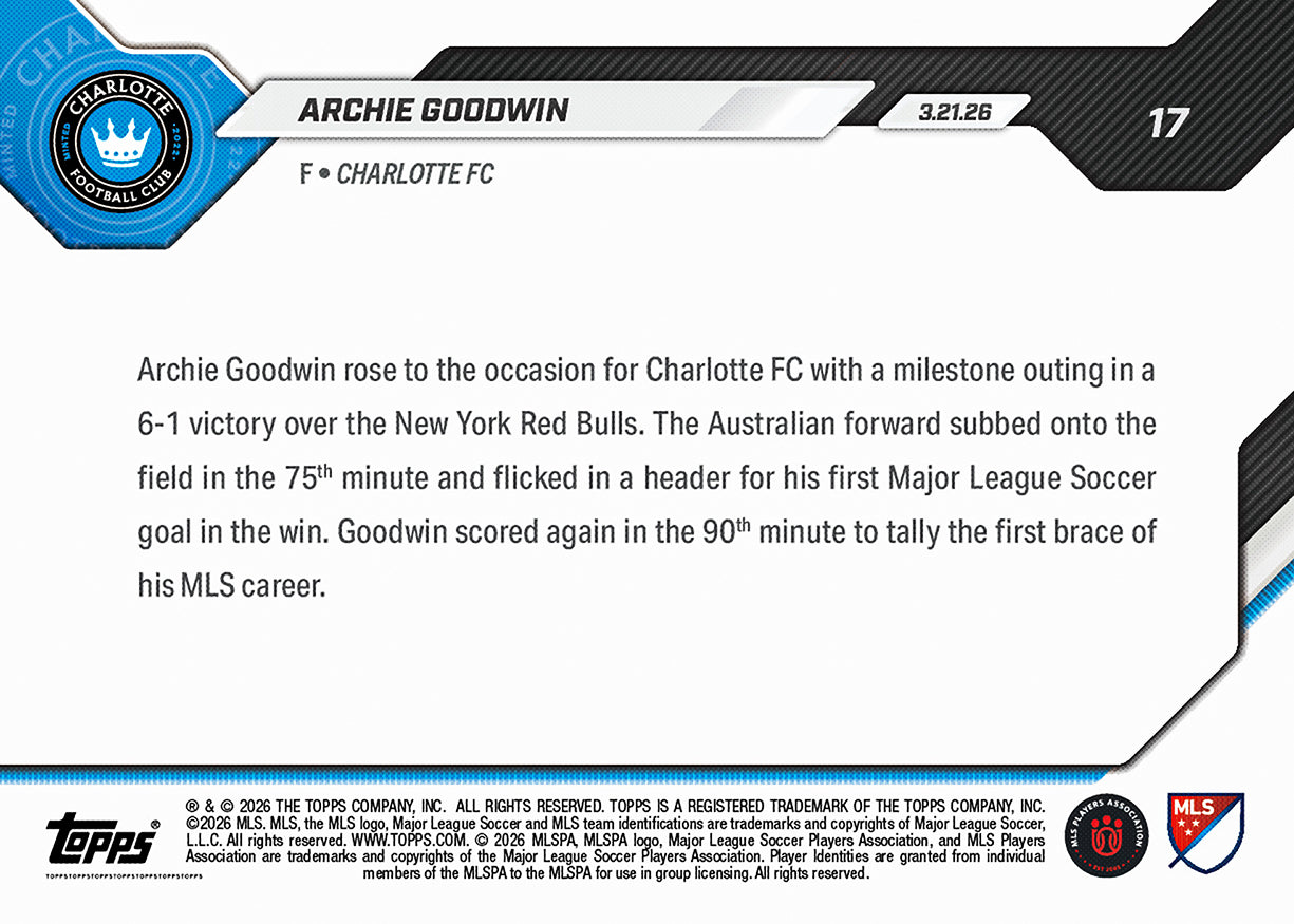 Archie Goodwin - 2026 MLS Topps NOW® - Card 17