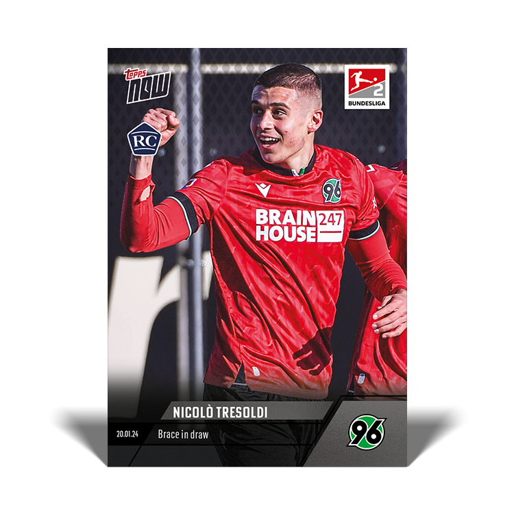 Nicolò Tresoldi - Brace in draw - Bundesliga Topps NOW® Card #104 - PR: 192