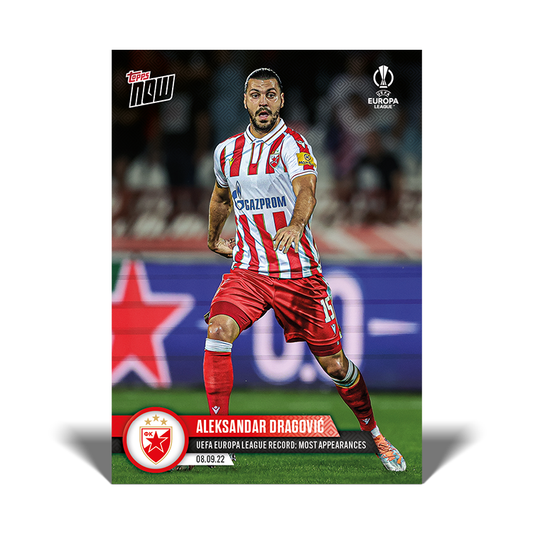 Most UEFA Europa League Appearances - EL Topps NOW® Card #5 - PR: 110