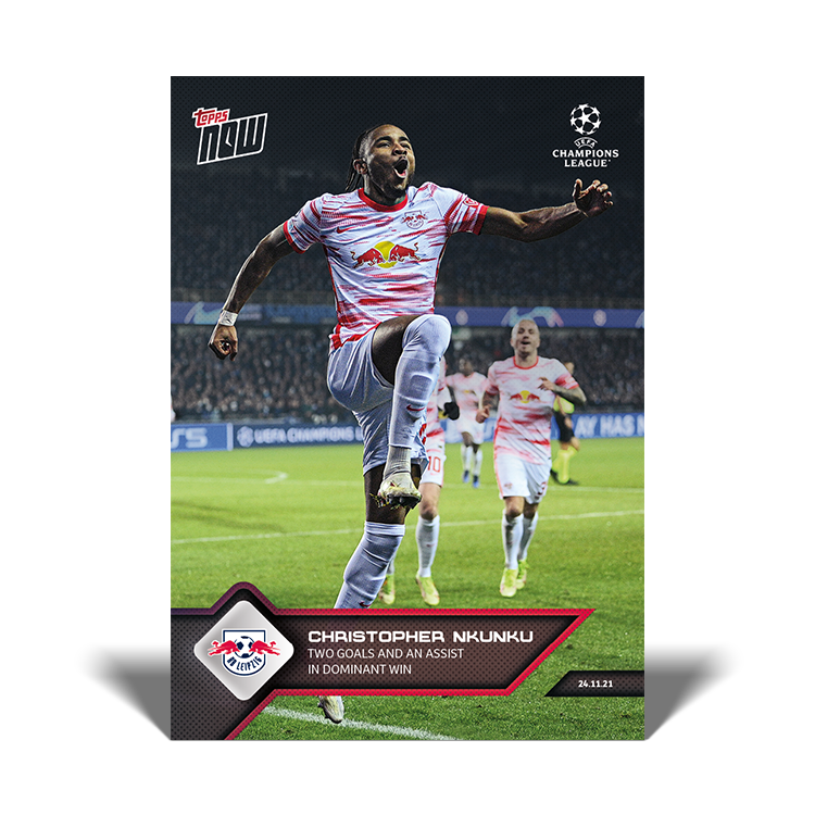 Two goals and an assist in dominant win - UCL Topps NOW® Card #80 - PR: 223