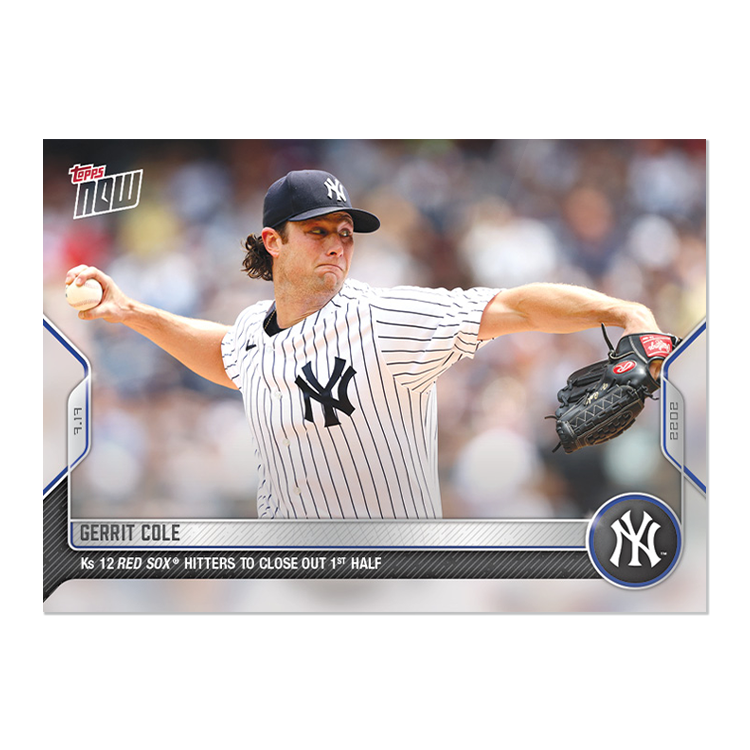 Gerrit Cole - 2022 MLB Topps NOW® Card 554 - PR: 354