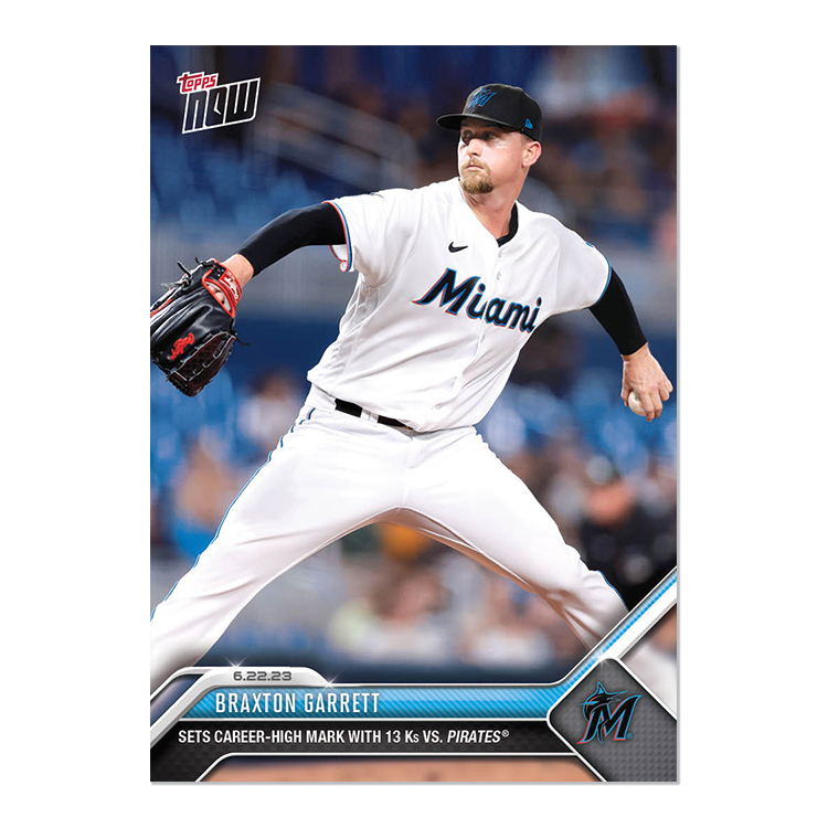 Braxton Garrett - 2023 MLB Topps NOW® Card 482 - PR: 156