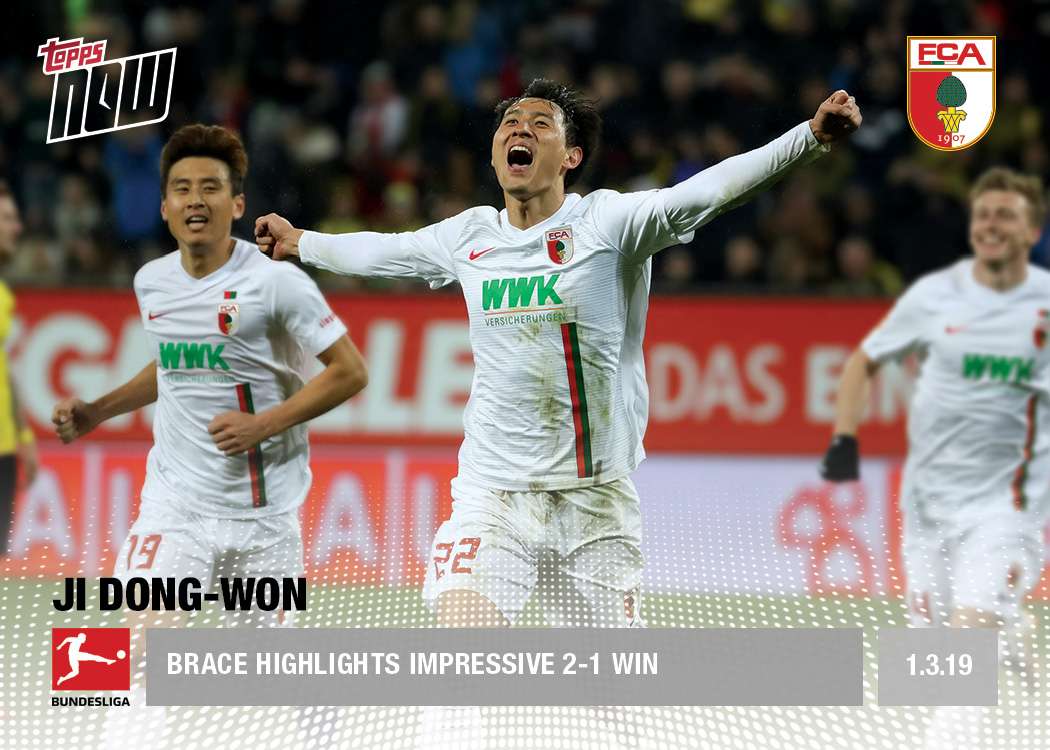 Brace highlights impressive 2-1 Win - Bundesliga Topps NOW® Card 84 - Print Run: 56