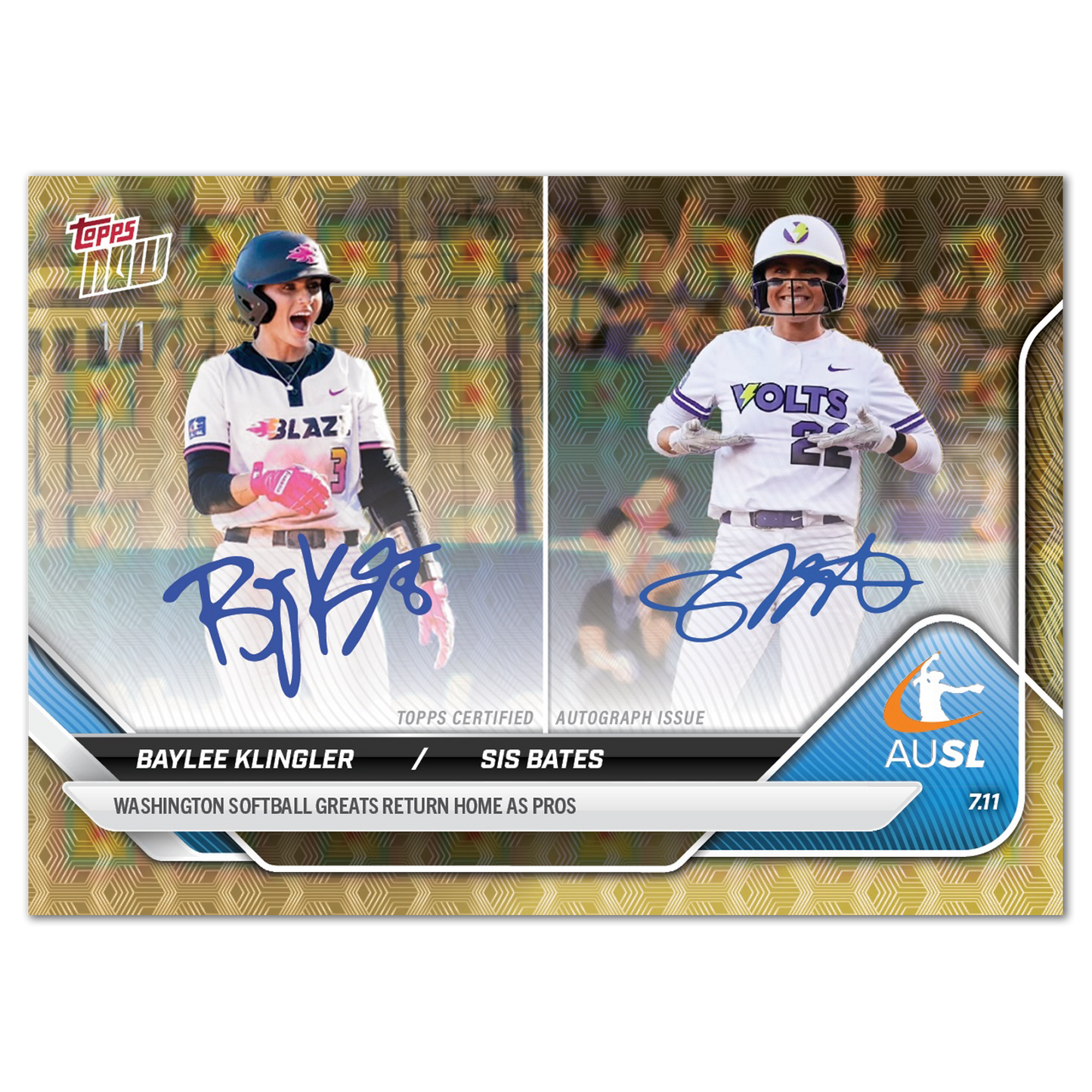 Baylee Klingler/Sis Bates - 2025 AUSL Topps NOW® - Card 18