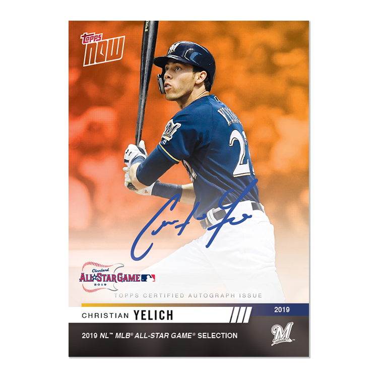 On-Card Autograph # to 5 - Christian Yelich - MLB Topps NOW® Card 1D