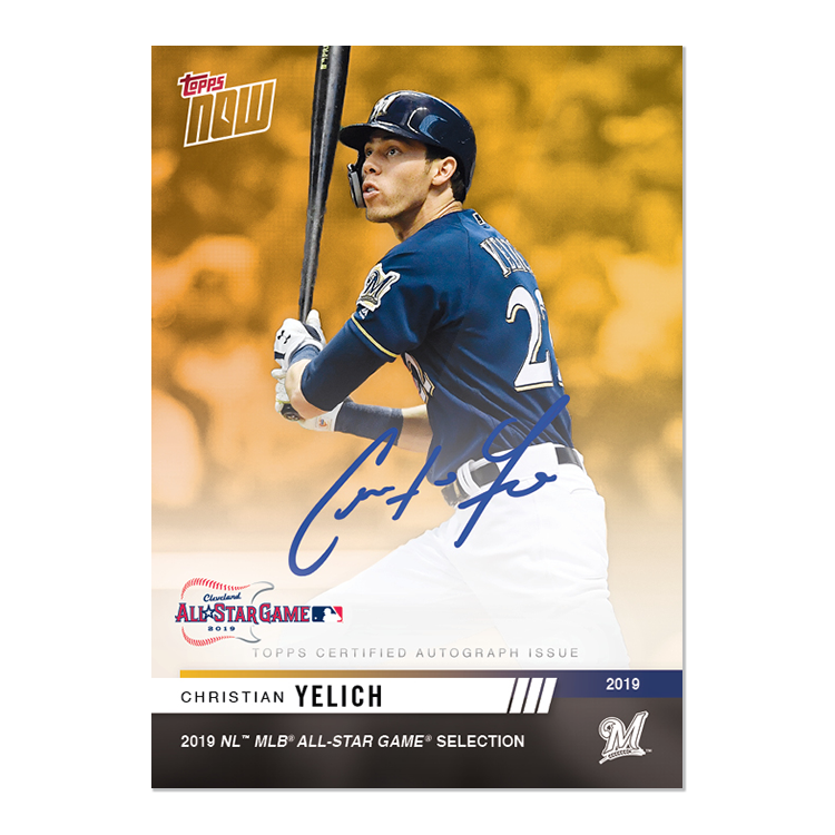On-Card Autograph # to 1 - Christian Yelich - MLB Topps NOW® Card 1E