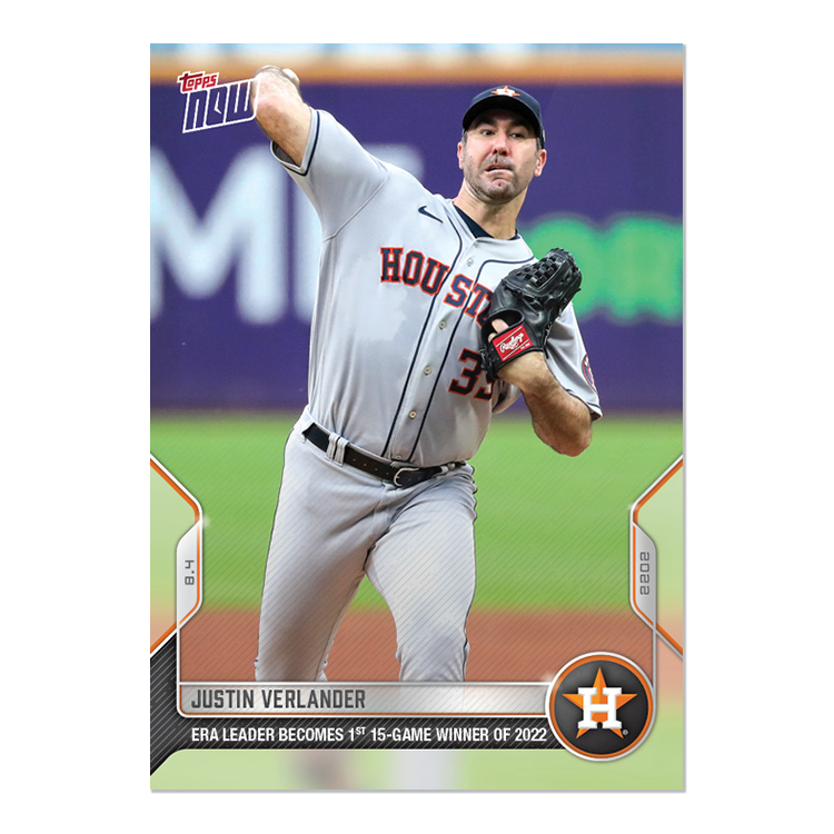 Justin Verlander - 2022 MLB Topps NOW® Card 656 - PR: 355