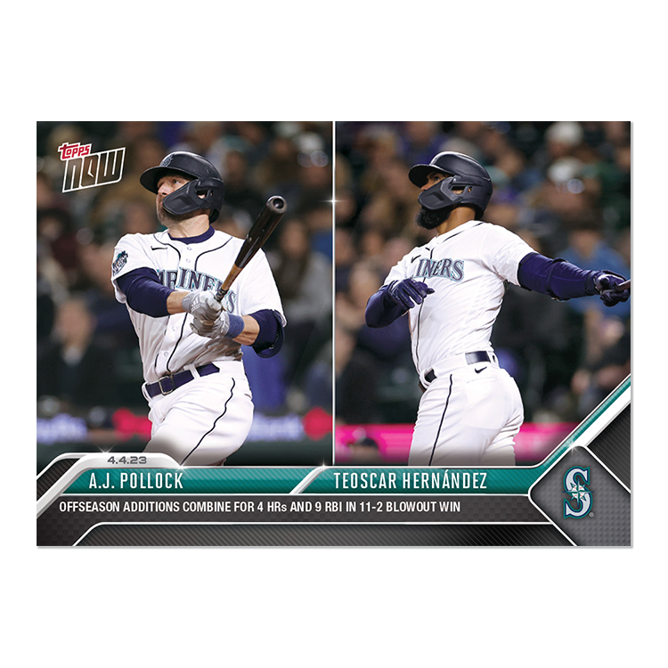Teoscar Hernández/A.J. Pollock - 2023 MLB Topps NOW® Card 53 - PR: 298