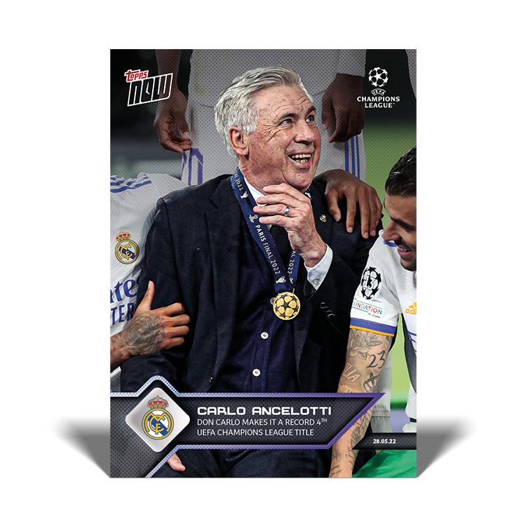 Don Carlo makes it a record 4th UEFA Champions League title - UCL Topps NOW® Card #158 - PR: 513