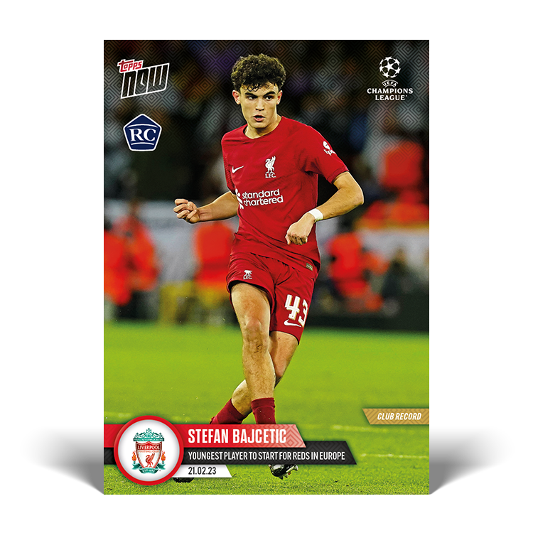 Club Record: Youngest player to start for Reds in Europe - UCL Topps NOW® Card #83 - PR: 2805