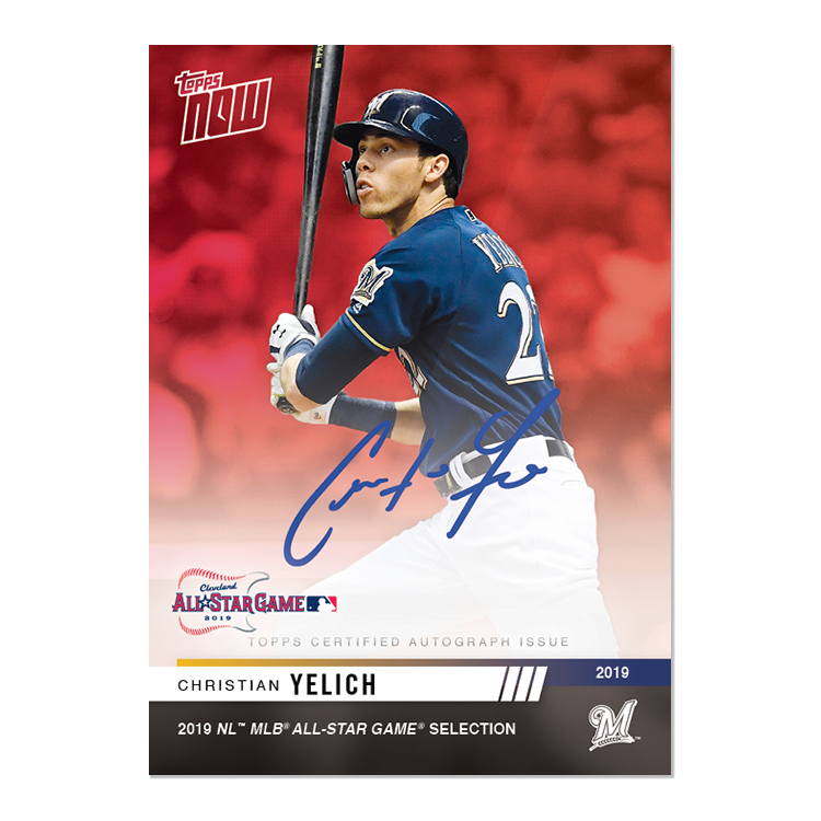 On-Card Autograph # to 10 - Christian Yelich - MLB Topps NOW® Card 1C