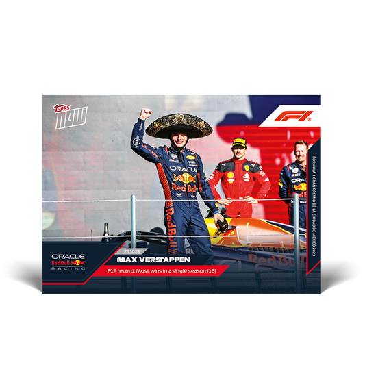 Max Verstappen - F1 record: Most wins in a single season (16) - F1 Topps NOW® Card #62 - PR: 1779