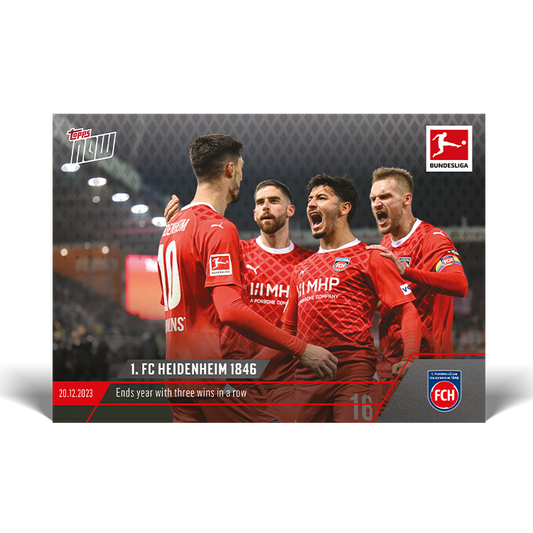 1. FC Heidenheim 1846 - Ends year with three wins in a row  - Bundesliga Topps NOW® Card #92 - PR: 87