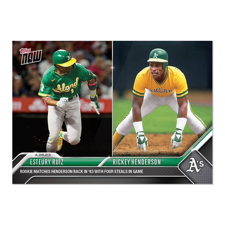 Esteury Ruiz/Rickey Henderson  - 2023 MLB Topps NOW® Card 192 - PR: 541