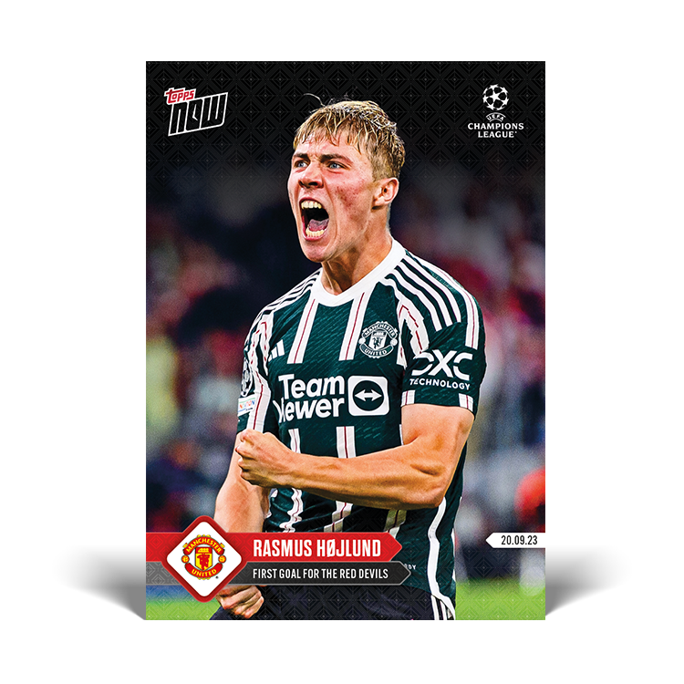 Rasmus Højlund - First goal for the Red Devils- UCL Topps NOW® Card #16 - PR: 505