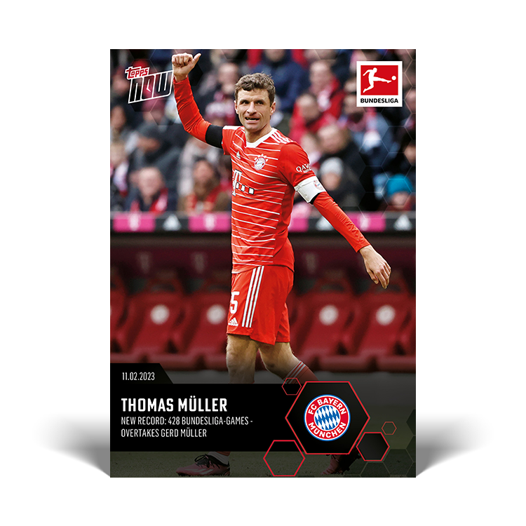 New Record: 428 Bundesliga-games - Overtakes Gerd Müller  - Bundesliga Topps NOW® Card #131 - PR: 203
