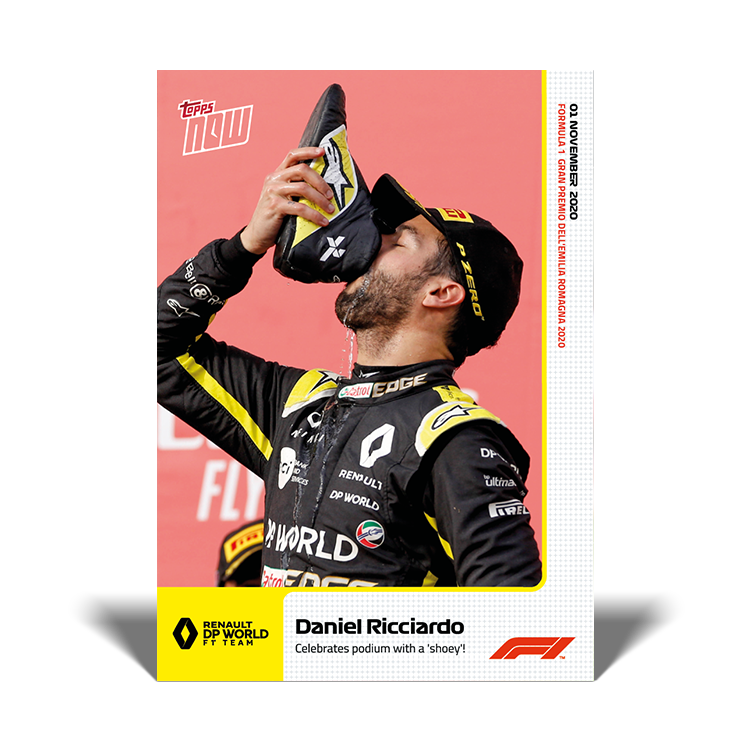 Celebrates podium with a 'shoey'! - F1 Topps NOW® Card #12 - Print Run: 1764