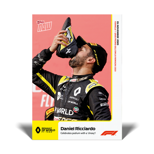 Celebrates podium with a 'shoey'! - F1 Topps NOW® Card #12 - Print Run: 1764